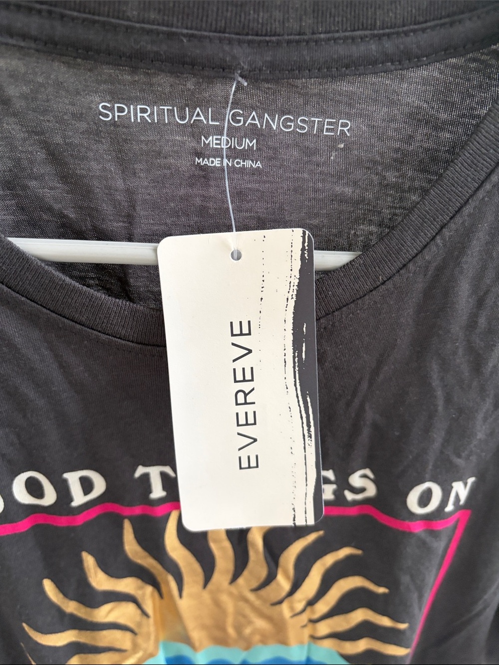 Evereve | Spiritual Gangster Graphic Tank Gray Size M NWT - Picture 3 of 5